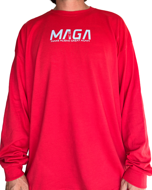 Make Aliens Great Again Red Long Sleeve shirt