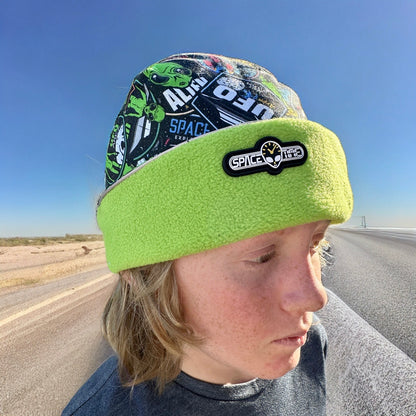 SPACETIME UFO Alien Comic Fleece Beanie