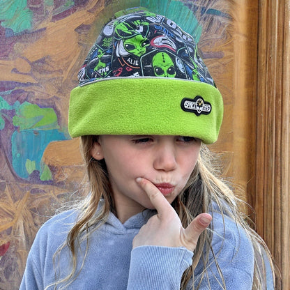 SPACETIME UFO Alien Comic Fleece Beanie