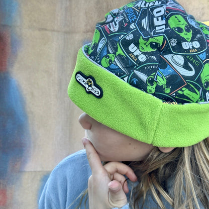 SPACETIME UFO Alien Comic Fleece Beanie