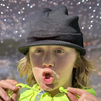 SPACETIME- KIDS  Beanie Hat with Brim Knit Visor